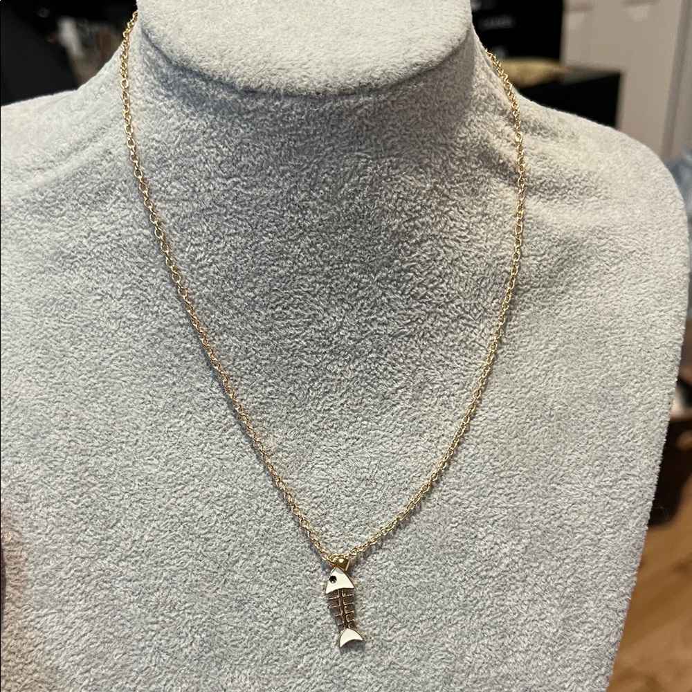 Gold Fish Pendant Necklace